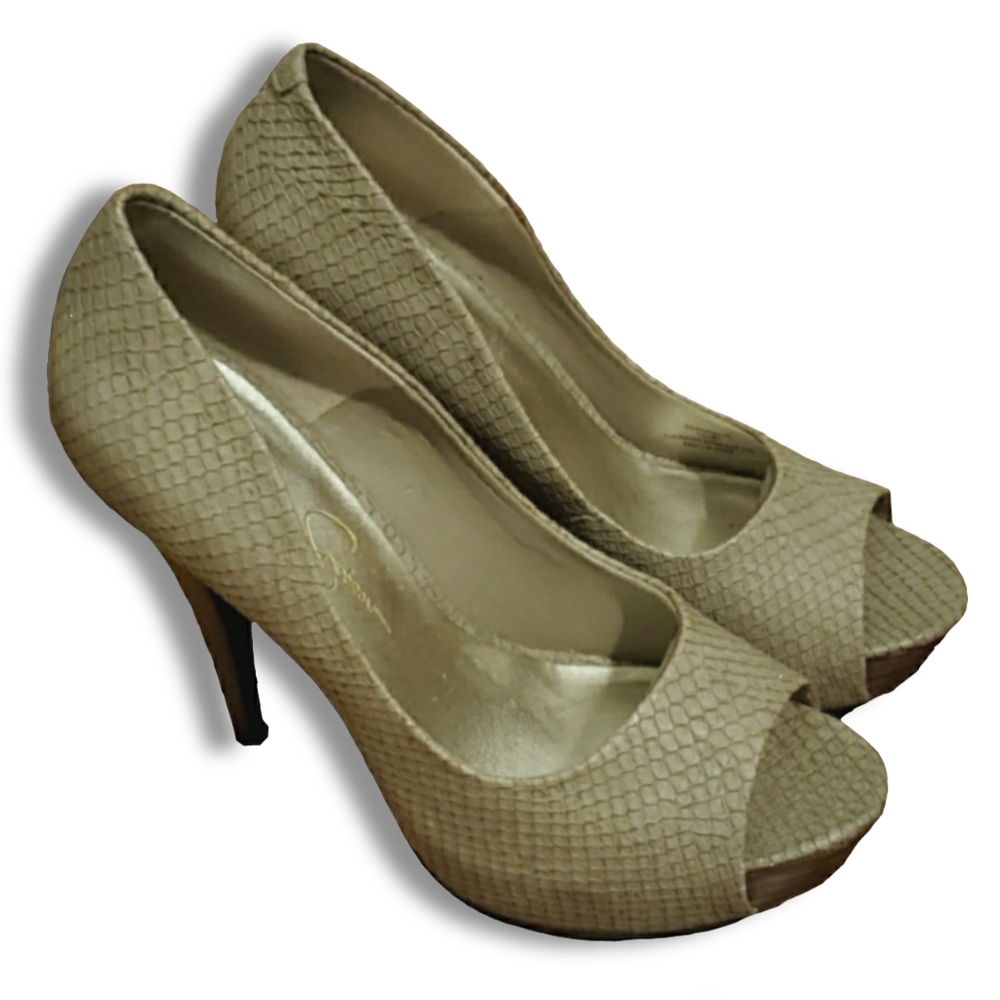 Jessica Simpson Snake Peep Toe Pumps